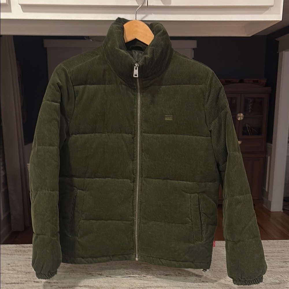 Levi's Olive Green Corduroy Puffer Jacket
